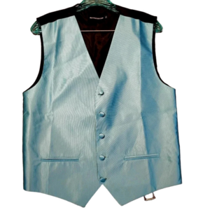 BuyYourTies.Com Men's Aqua  Formal Wedding/Prom/Grad Satin Vest XS